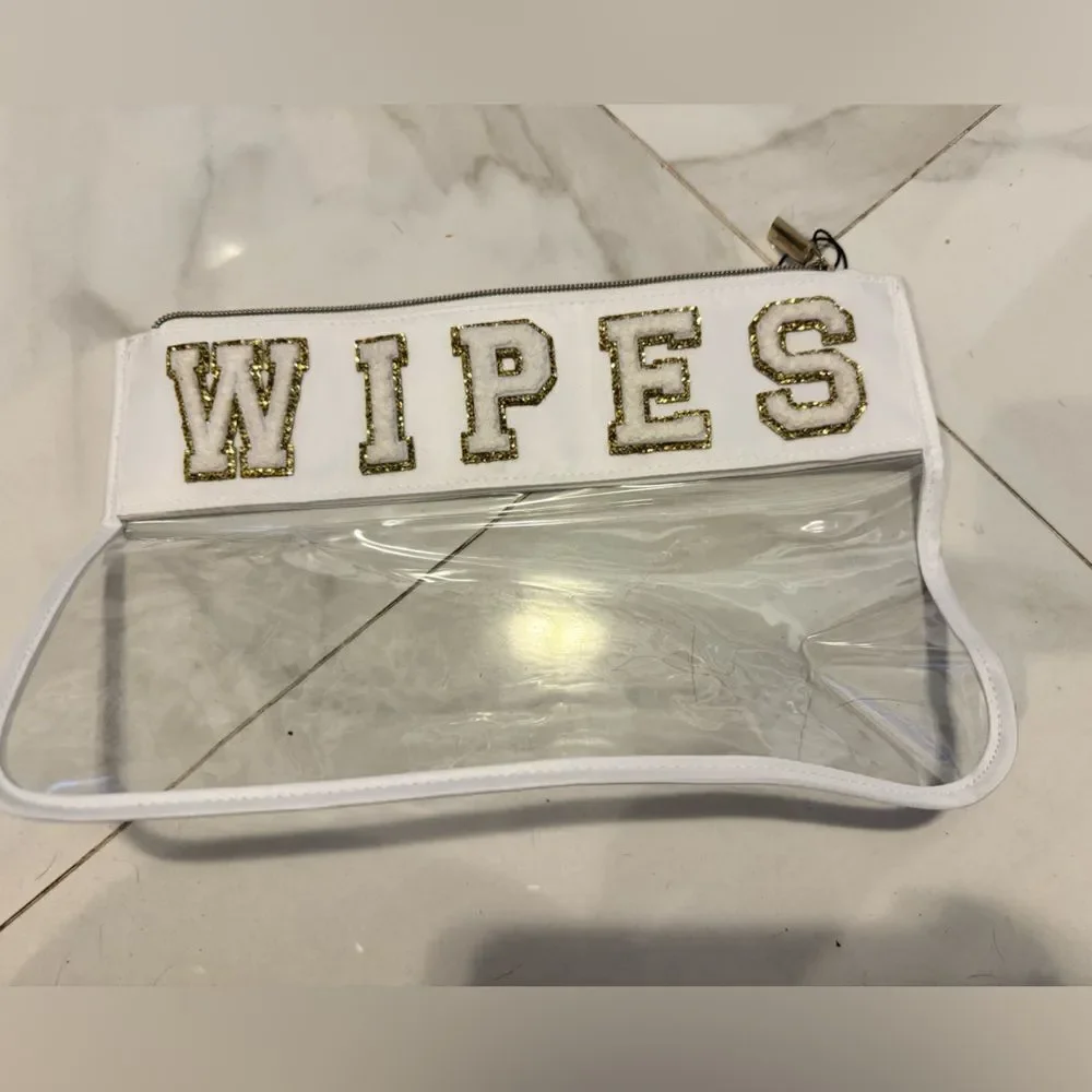 White and Gold Clear Women's cosmetic Bag #12